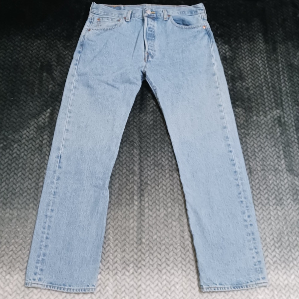 Levi's 501 Jeans Men 33x29 Blue Cotton Denim Straight Streetwear Travel Workwear